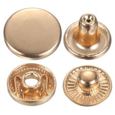30Set Press-Stud Cap Button 15mm Metal Snap Fastener for Canvas Gold