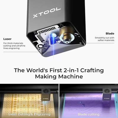 NIB xTool M1 10W DELUXE 3-in-1 Cutting Machine w/ RA2 Pro Rotary+SMOKE PURIFIER