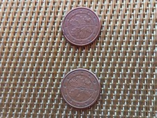 2 Monedas de 1 céntimo de euro de Alemania año 2002 G