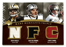 2007 UPPER DECK DREW BREES GAME USED JERSEY PATCH RARE REMNANTS TRIPLE /25