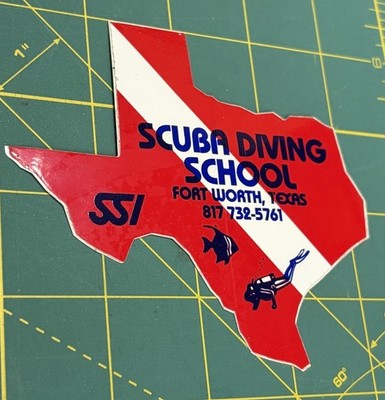 Ft Worth Tex SCUBA DIVING - Texas Map Shape Circular Vinyl Sticker Decal Vinyl