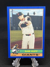 2025 Topps Heritage High Number Sam Huff #529 Blue Border Parallel Giants