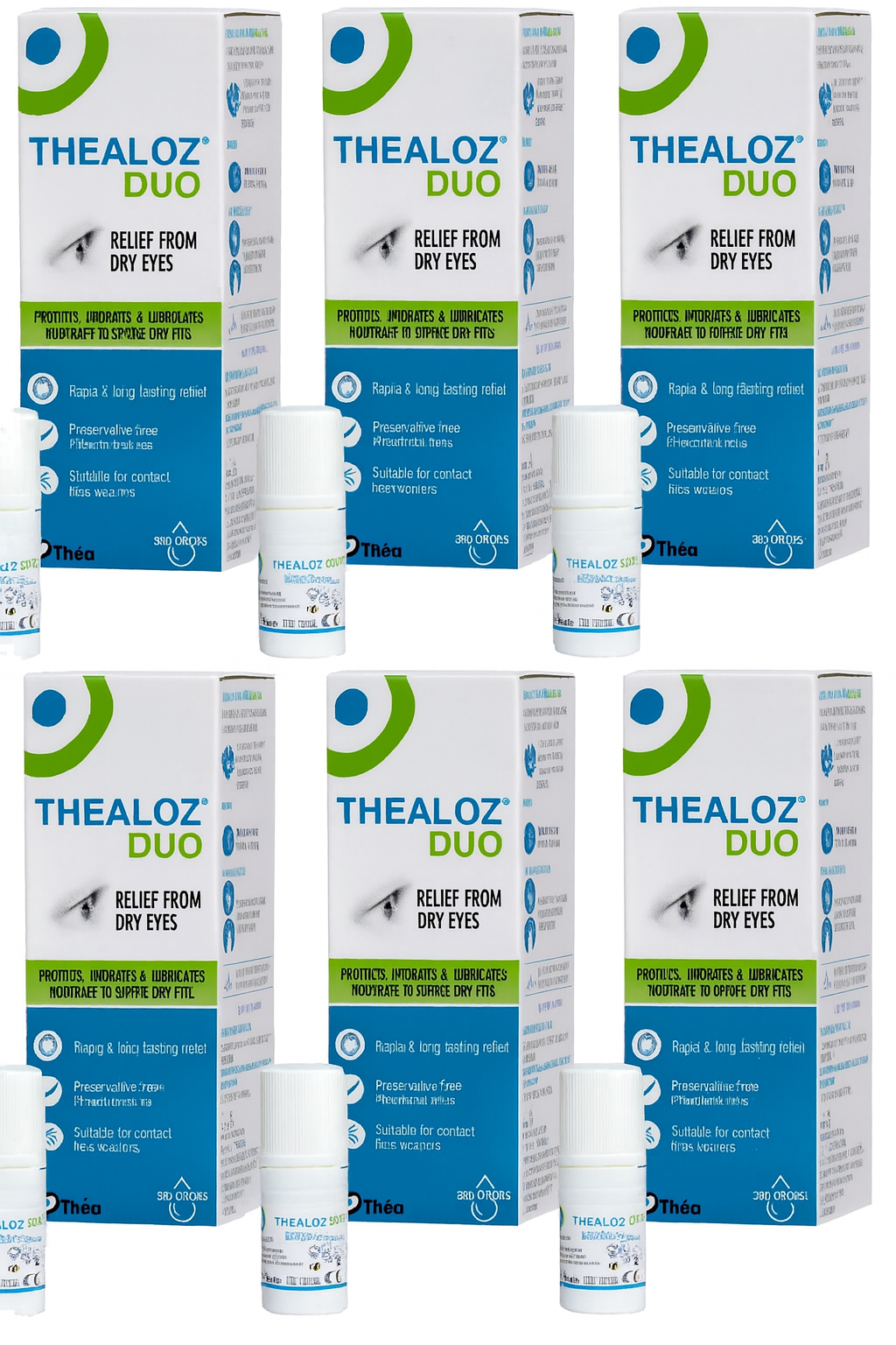 6 x 10ml Thealoz Duo Eye Drops. Relief From Dry Eyes
