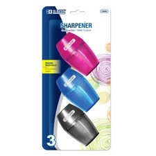 BAZIC Single Hole Sharpener w/ Receptacle (3/pack),Pencil Sharpeners