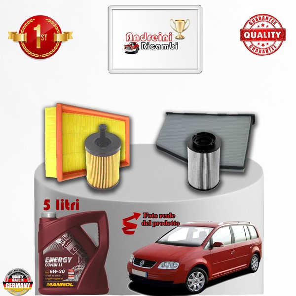 Inspektionskit Filter + ÖL VW Touran 2.0 Tdi 103KW 140CV Von 2007-> 2010-image