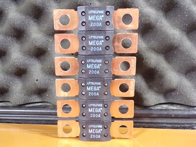 (LOT OF 6) LittleFuse 298200 Mega 200A Fuse Cartridge  (G)