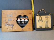 Vintage Folk Art Handcrafted Blessings & Amish Slate Board Wall Decor #3040L283