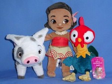 Disney Moana Doll 12"/Toddler/Baby-PUA Pig-Hei hei Rooster/NWT 8"-PLUSH TOY LOT