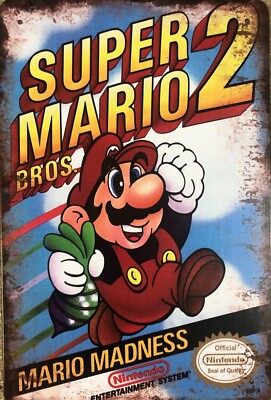 Retro Super Mario 2 Blechschild Super Nintendo Switch Retro