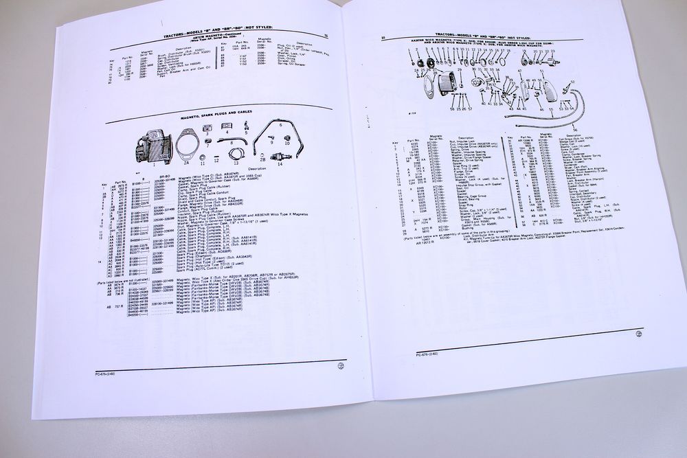 Parts Manual For John Deere B Br Bo Unstyled 2 Cyl Tractor Catalog Book