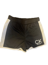 Calvin Klein Performance Big Girls Jersey Mesh Panel Active Shorts - Black XL