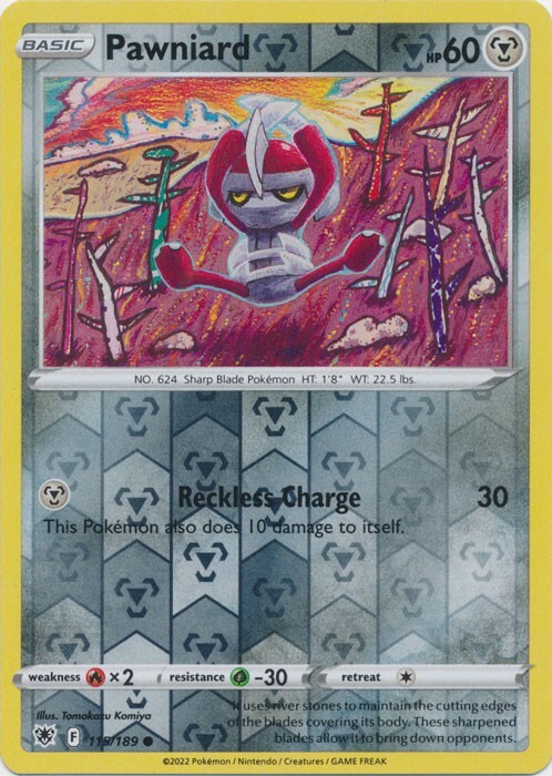 Reverse Holo Pawniard 115/189 Astral Radiance Common Pokemon TCG