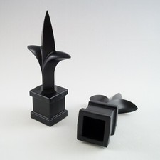 50 EACH (3/4-INCH) BLACK PLASTIC IRON FENCE FINIAL TOPS 1-50-34 TRIAD SPEAR