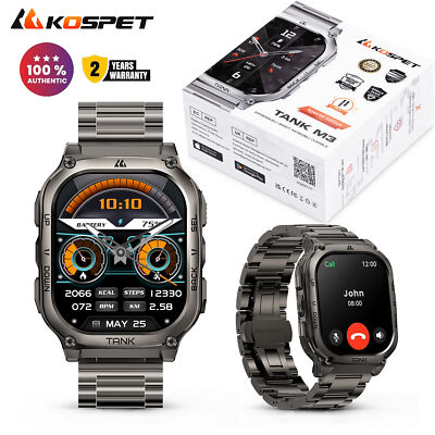 KOPSET TANK M3 Smartwatch Herren 5ATM Wasserdicht Schrittzähler für Android iOS