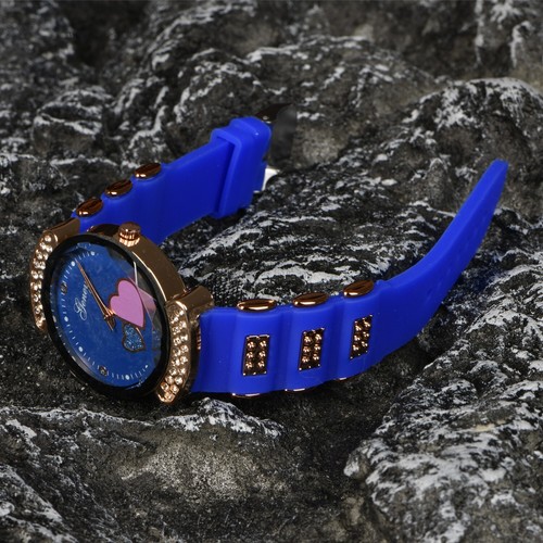 Girls Wristwatches Cute Heart Decor Quartz Analog Kids Silicone Casual Watch - Picture 5 of 10