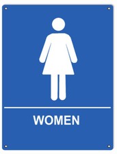 Vintage Style Metal Sign Public Women Bathroom 9 x12
