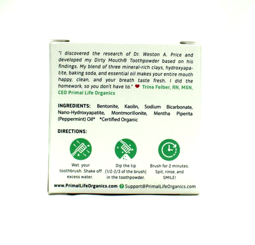 Primal Life Organics - Dirty Mouth Toothpowder, Tooth Cleaning Powder, Flavored - Picture 2 of 3