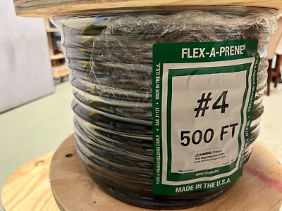 Black 4 gauge AWG industrial flexible welding / battery cable