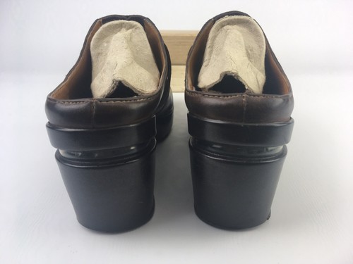 Zuecos de tacón de cuña Cole Haan para mujer de cuero marrón D29427 NikeAir talla 7,5 B - Imagen 8 de 11