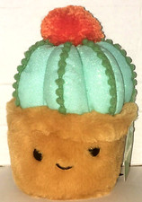 New FAO Schwarz 7" Plush Saguaro Cactus Green Stem Orange Flower Sparklers NWT