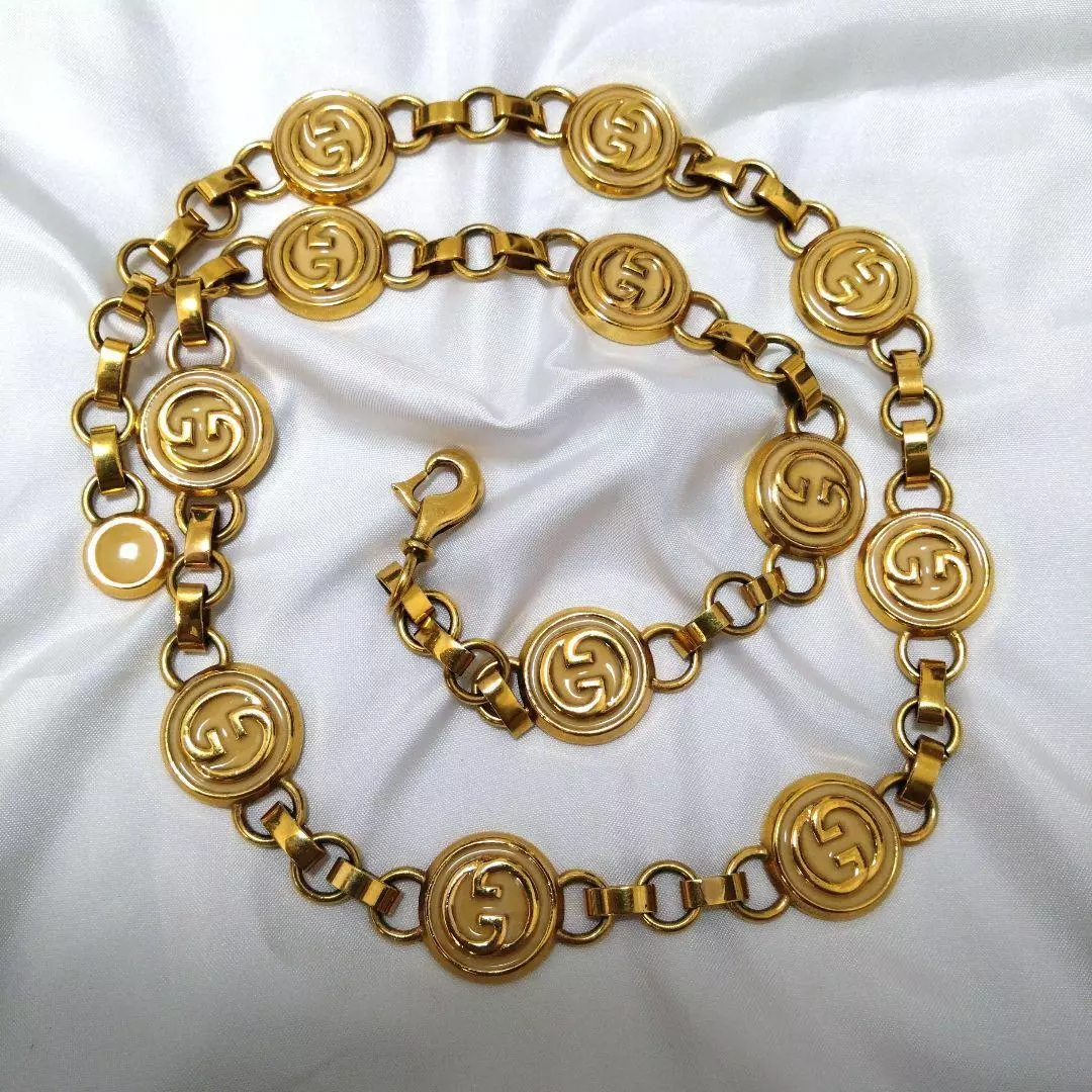 GUCCI BELT Chaîne AUTH Logo Marque Vintage Rare GP Gold GG Collier ANCIEN 2503TY