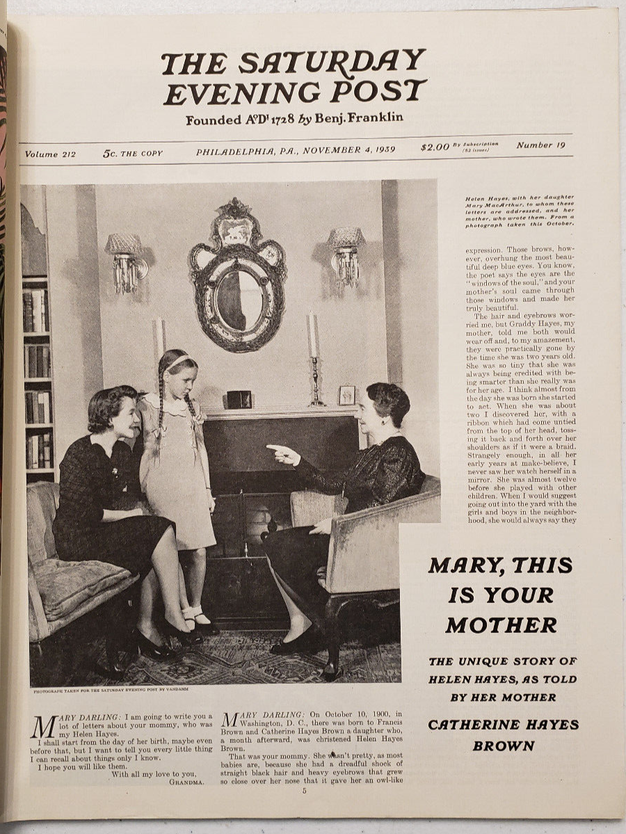 Saturday Evening Post November 4 1939 Sheriff and Prisoner ~Norman