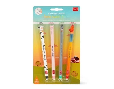 LEGAMI ERASABLE PENS 4er SET FARM SWEET FARM*LÖSCHBARE GELSTIFTE*OVP