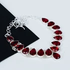 Red Garnet Gemstone Handmade 925 Sterling Silver Necklace Jewelry For Gift