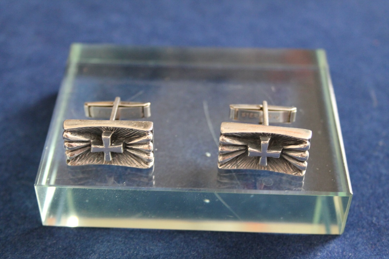 James Avery Sterling Silver Cufflinks Greek Cross R… Gem