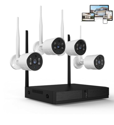 TOPVISION 4pcs Security Wired Camera System, 8CH 3MP NVR Home Security, 1080P IP