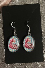 SILVER 925 CHESHIRE CAT EARRINGS CLASSIC ALICE IN WONDERLAND JEWELLERY GIFT