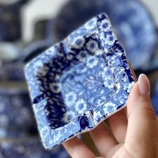 Blue Calico Ashtray