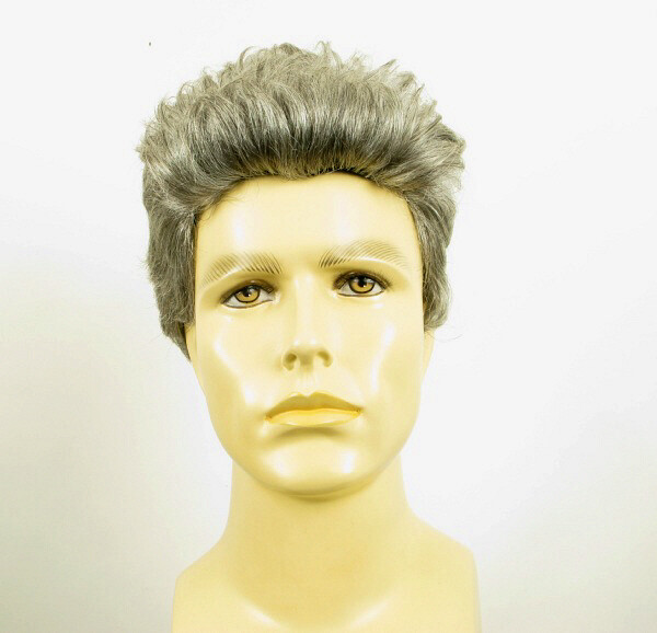 Perruque homme en cheveux naturels gris haut de gamme ALBERT 44