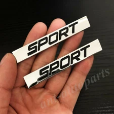 2x Metal Chrome Sport Car Trunk Rear Fender Door Emblem Badge Decals Sticker