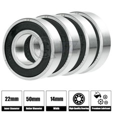 4x 62/22-2RS Ball Bearing 22mm x 50mm x 14mm Rubber Seal Premium RS 2RS NEW