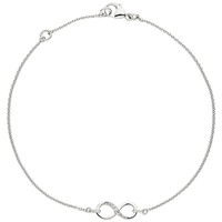 "Jobo \"50314\" Armband Unendlichkeit 925 Sterling Silber 7 Zirkonia 19,5 Cm Silbe"