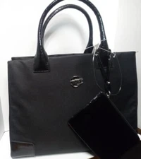 NWT Joy Mangano's HSN Tuff Tech Tote Handbag Black With Zippered Bag Included