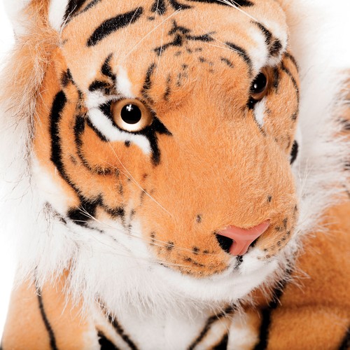 BRUBAKER Large White or Brown Plush Tiger 75cm Lifelike Stuffed Animal Plush Toy - Picture 4 of 10