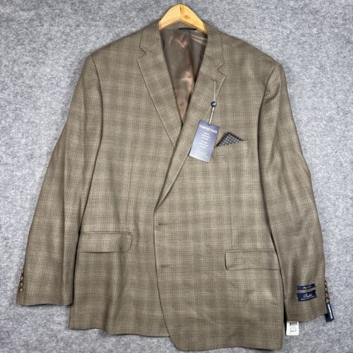 Polo Ralph Lauren Blazer Mens 56 L Wool Silk Plaid Jacket Long ComfortFlex