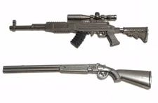 PUBG-(17+18): Metal SKS & S686S Toy Guns for 7" McFarlane NECA Action Figure