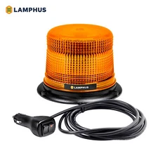 LAMPHUS 5" Amber Flashing LED Strobe Beacon Warning Light for Truck Vehicle