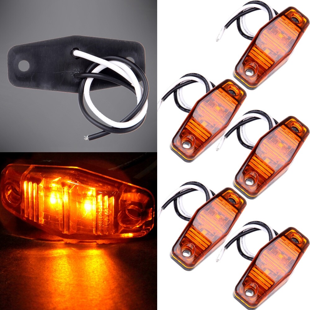 5 Amber SMD LED Side Marker Lights for Trailers & Trucks