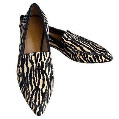 Corso Como Jatiba Calf Hair Loafers Tiger Animal Leather Point