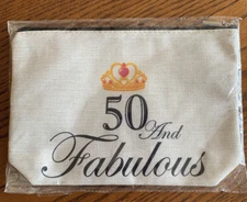 50 And Fabulous Gold Crown / Travel Accessories/Makeup Bag** New/Free Ship
