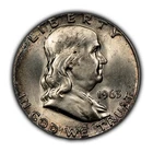 1963 50c Franklin Silver Half Dollar - Luster - Colorful Toning - SKU-H3579