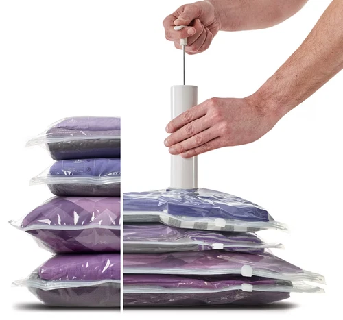 Set of 4 Space Saving Bags Combo with Pump Large Medium Quilts Blankets Pillows - Picture 5 of 5