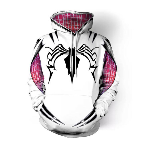 Gwen Stacy Spiderman Hoodie Jumper Spider-Man Into the Spider-Verse Costume - Picture 3 of 4