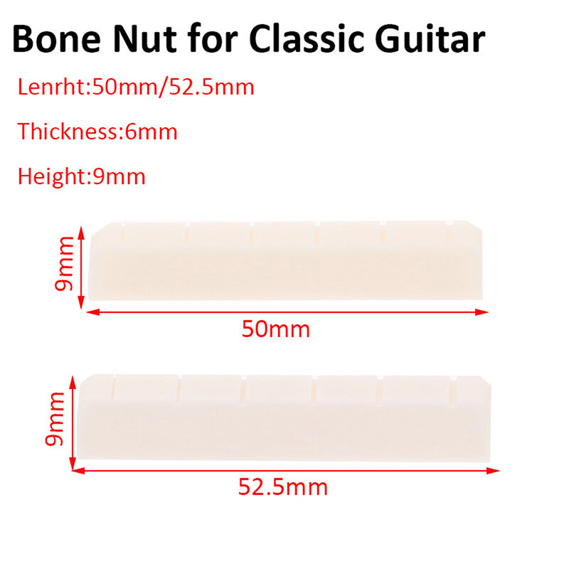 1 Piece Guitar Slotted Bone Nut For Classical Guitar 50MM / 52.5MM * 6MM * 9M xh eBay