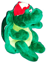 Vintage "SNAPPY" TURTLE w/HAT 12" stuffed RUSS plush