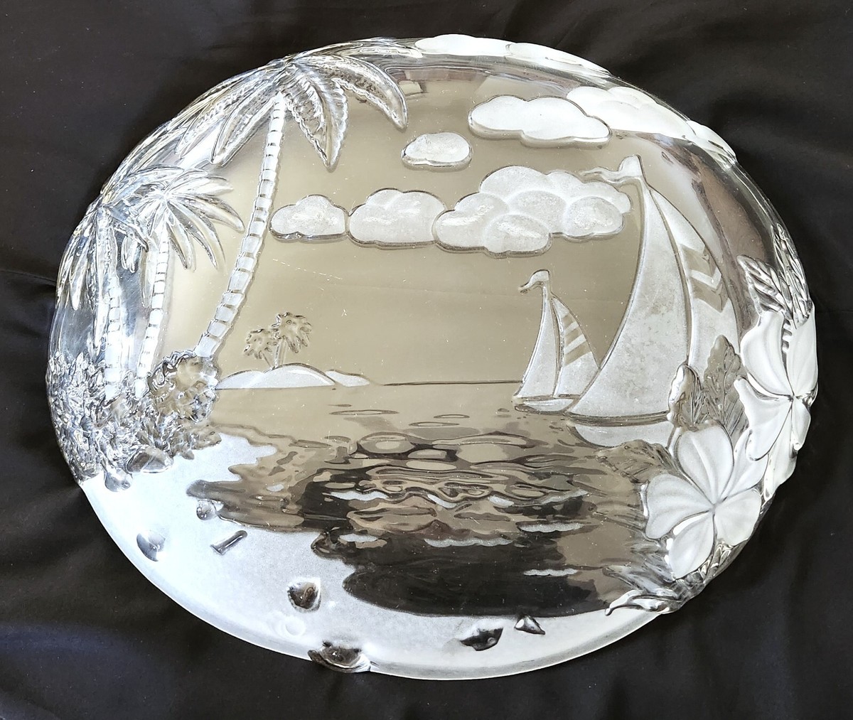 Mikasa SANTA CRUZ Clear Crystal Sail Boats Tropical Beach 18